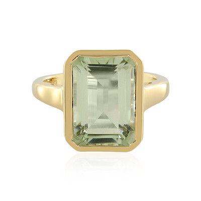 Zilveren ring met een groene amethist
