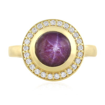 Zilveren ring met een Channapatna Ster Robijn