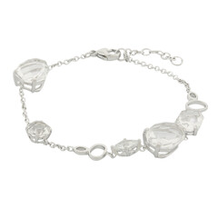 Zilveren armband met witte kwartskristallen (TPC)