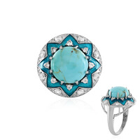Zilveren ring met een Blauwe Kingman Mohave Turkoois