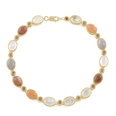 Zilveren armband met witte maanstenen (KM by Juwelo)
