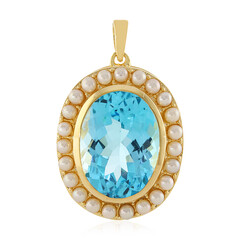 Zilveren hanger met een hemel-blauwe topaas