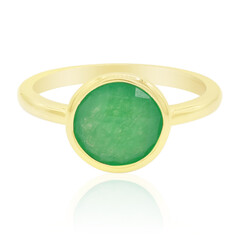 Zilveren ring met een groene jade