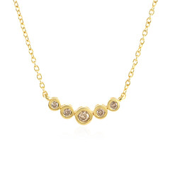 Zilveren halsketting met een I3 Champagne Diamant