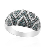 Gouden ring met I1 Blauwe Diamanten