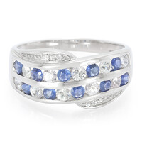 Zilveren ring met Kanchanaburi saffieren