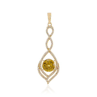 Gouden hanger met een Gele Zirkoon (de Melo)
