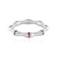 Zilveren ring met Nigeriaanse roze toermalijnen (de Melo)