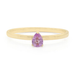 Gouden ring met een roze saffier
