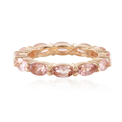 Zilveren ring met roze toermalijnen