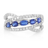 Zilveren ring met een kyaniet