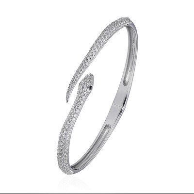 Zilveren armband met witte topaasstenen