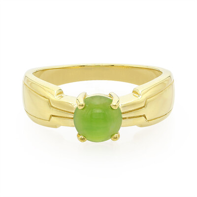 Zilveren herenring met een keizerlijk chrysopraas
