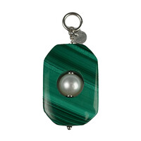 Zilveren hanger met een Malachiet