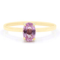 Gouden ring met een roze saffier