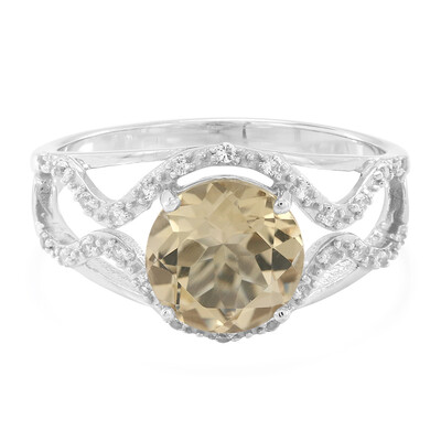 Zilveren ring met een champagne kwarts