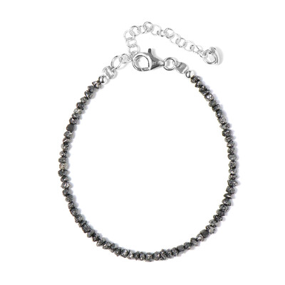 Zilveren armband met zwarte diamanten