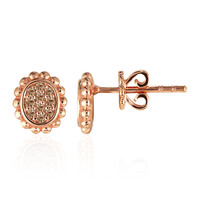 Gouden oorbellen met SI1 Argyle Rose De France Diamanten