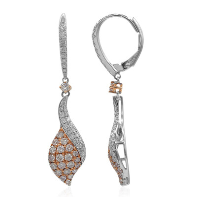 Gouden oorbellen met I1 Roze Diamanten (CIRARI)