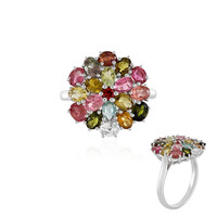 Zilveren ring met toermalijnen