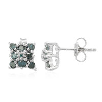 Zilveren oorbellen met Fancy diamanten