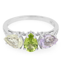 Zilveren ring met edelstenen