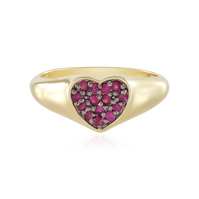 Zilveren ring met robijnen (M de Luca)