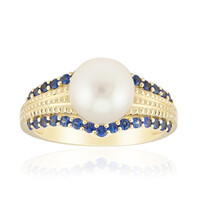 Gouden ring met een witte zuidzee parel (Michelle Albala)