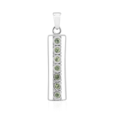 Zilveren hanger met Groene Tuléar Saffieren (Pallanova)