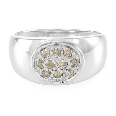 Zilveren herenring met Chocolate Diamonds