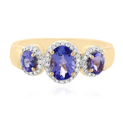 Gouden ring met een tanzaniet