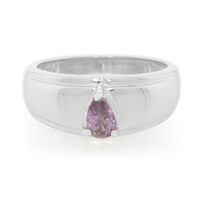 Zilveren ring met een Onverhitte Purper Saffier