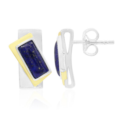 Zilveren oorbellen met lapis lazulistenen (MONOSONO COLLECTION)