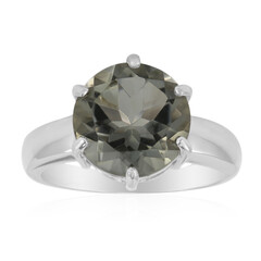 Zilveren ring met een groene amethist