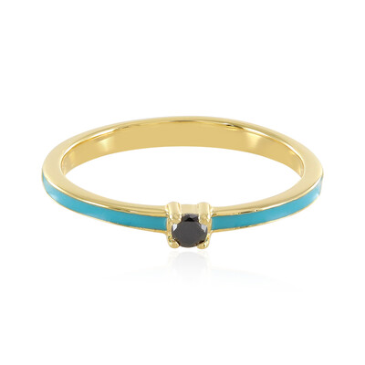 Zilveren ring met een zwarte diamant