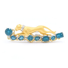 Zilveren hanger met een Petrol Kyaniet (Gems en Vogue)