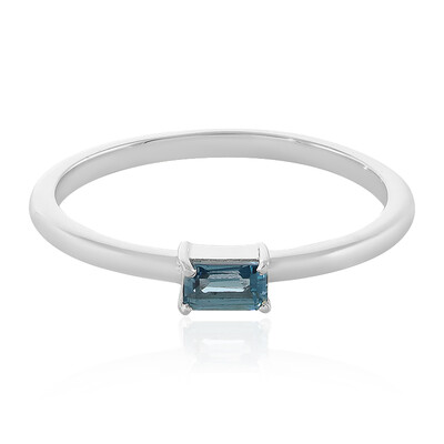 Zilveren ring met een Londen-blauwe topaas