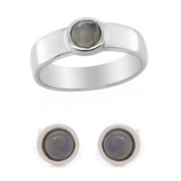 Zilveren ring met labradorieten