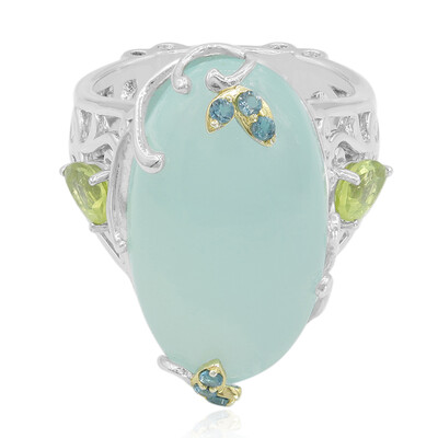 Zilveren ring met een Aqua Chalcedoon (Dallas Prince Designs)