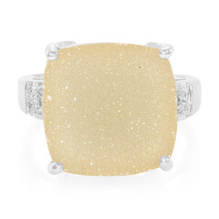 Zilveren ring met een glitter agaat