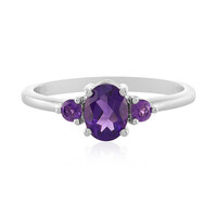 Zilveren ring met een amethist