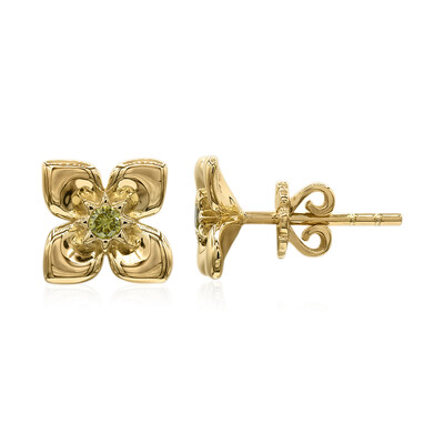 Gouden oorbellen met gele VS1 diamanten (Annette)