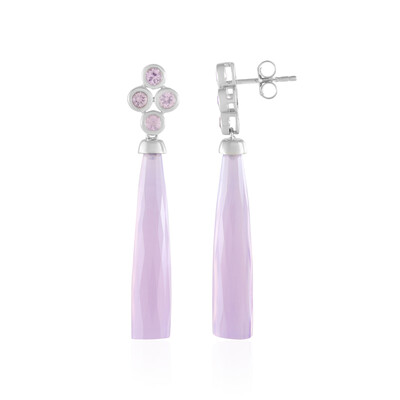 Gouden oorbellen met Lavendel Chalcedonen (KM by Juwelo)