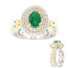 Zilveren ring met een Zambia-smaragd (Gems en Vogue)