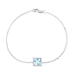 Zilveren armband met een hemel-blauwe topaas