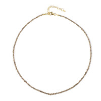 Zilveren halsketting met Champagne Diamanten