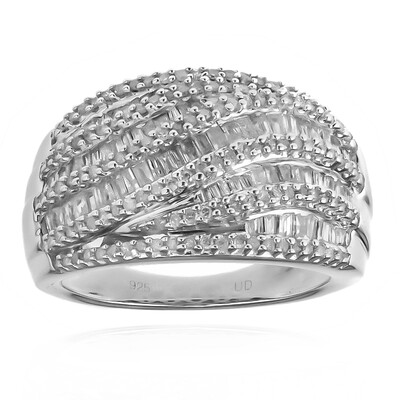Zilveren ring met I3 (H) Diamanten