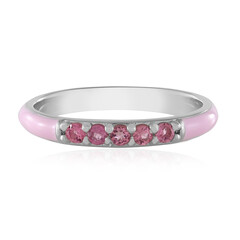 Zilveren ring met roze toermalijnen