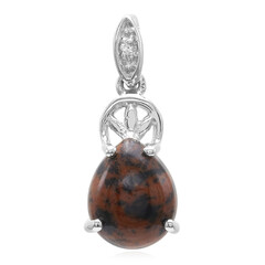 Zilveren hanger met een mahonie obsidiaan