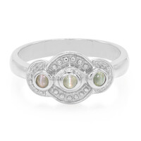 Zilveren ring met kattenoog-alexandrietstenen
